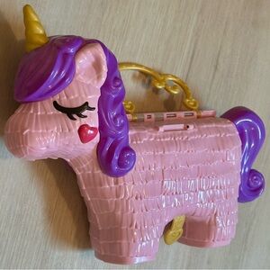 Polly Pocket Unicorn Party Playset Case Vintage Pink Compact